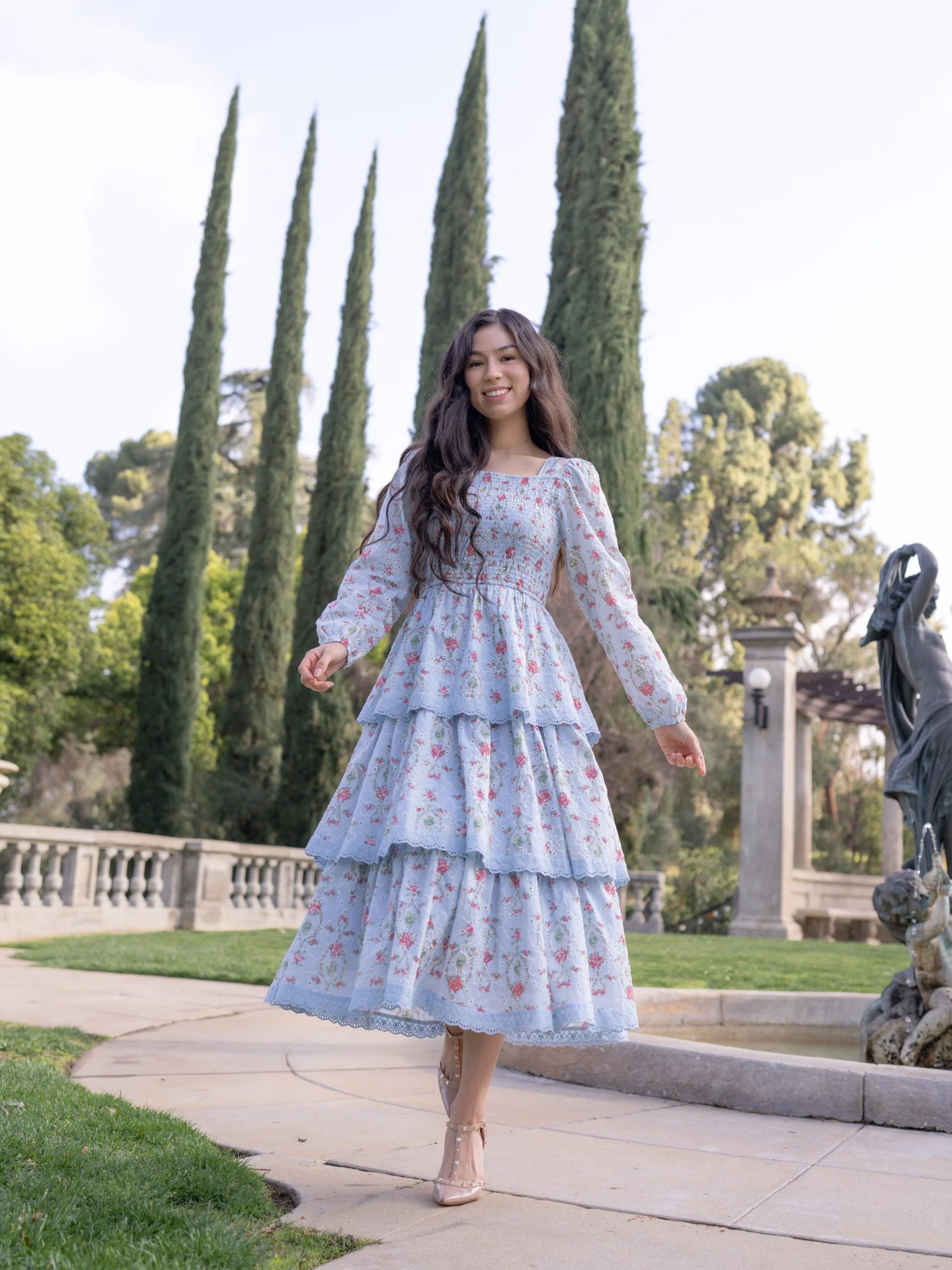 Heirloom Hearts Dress - Sky Blue - Image 5