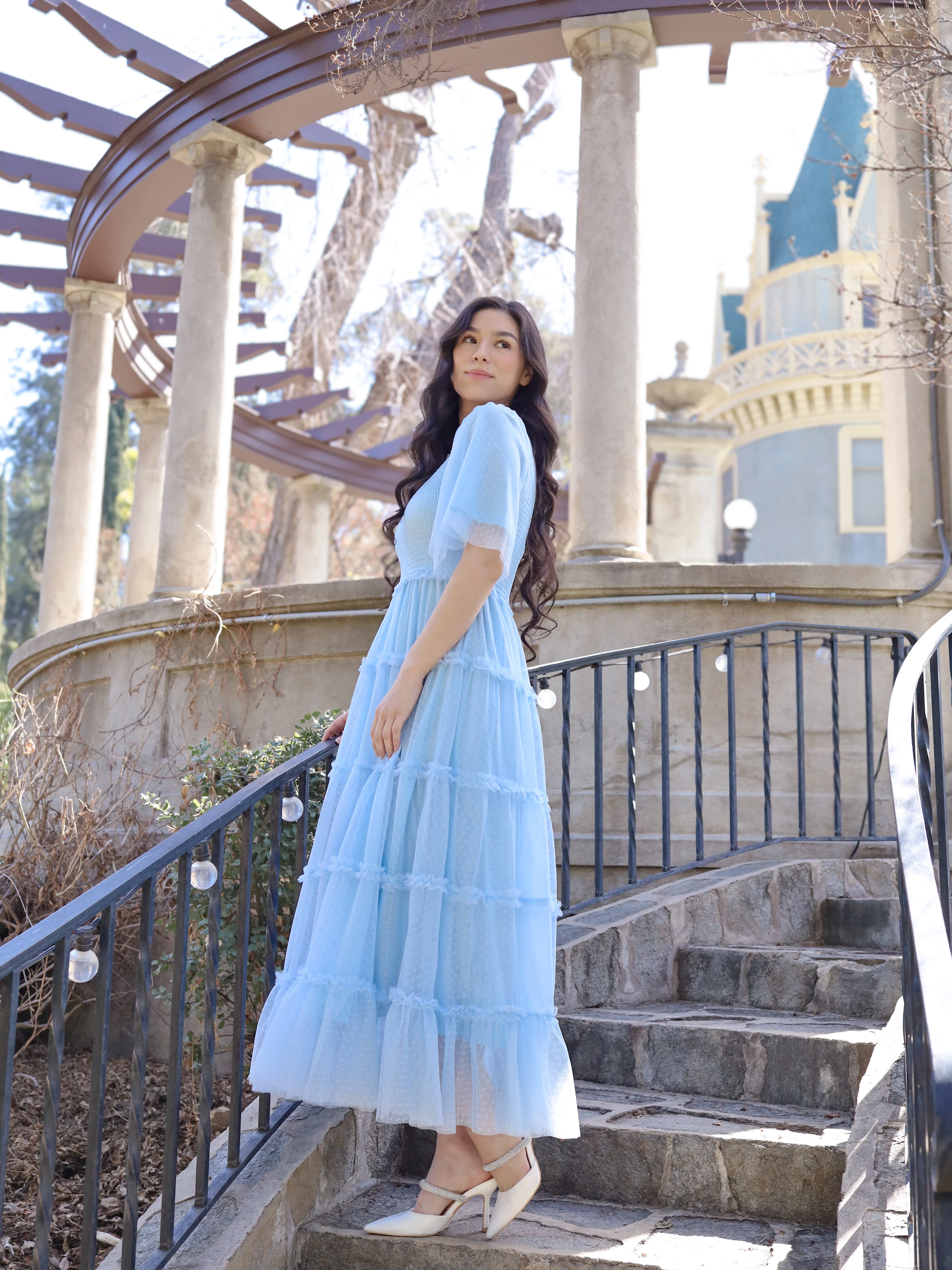 Vintage Romance Dress - Baby Blue - Image 3