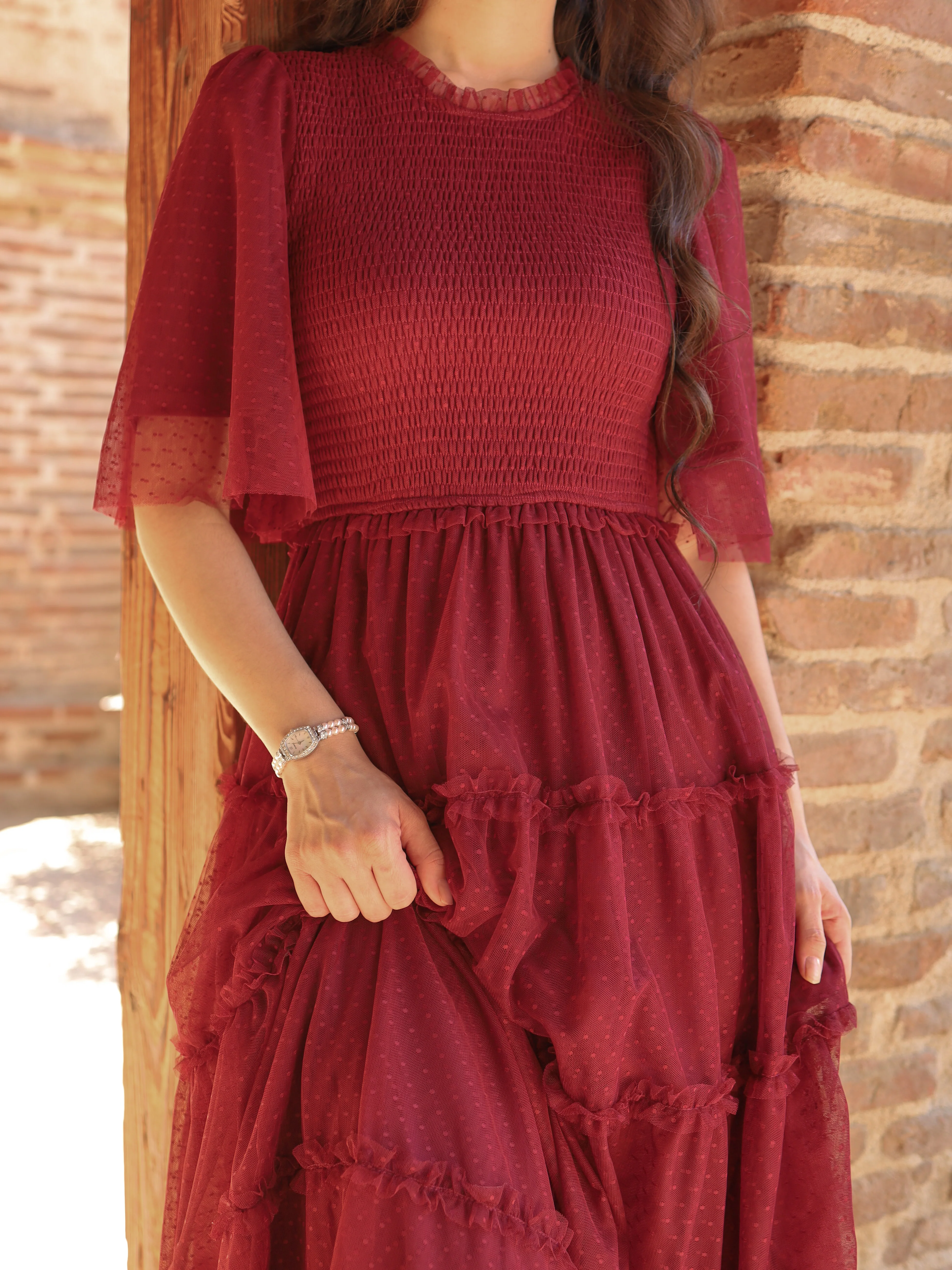 Vintage Romance Dress - Garnet - Image 3