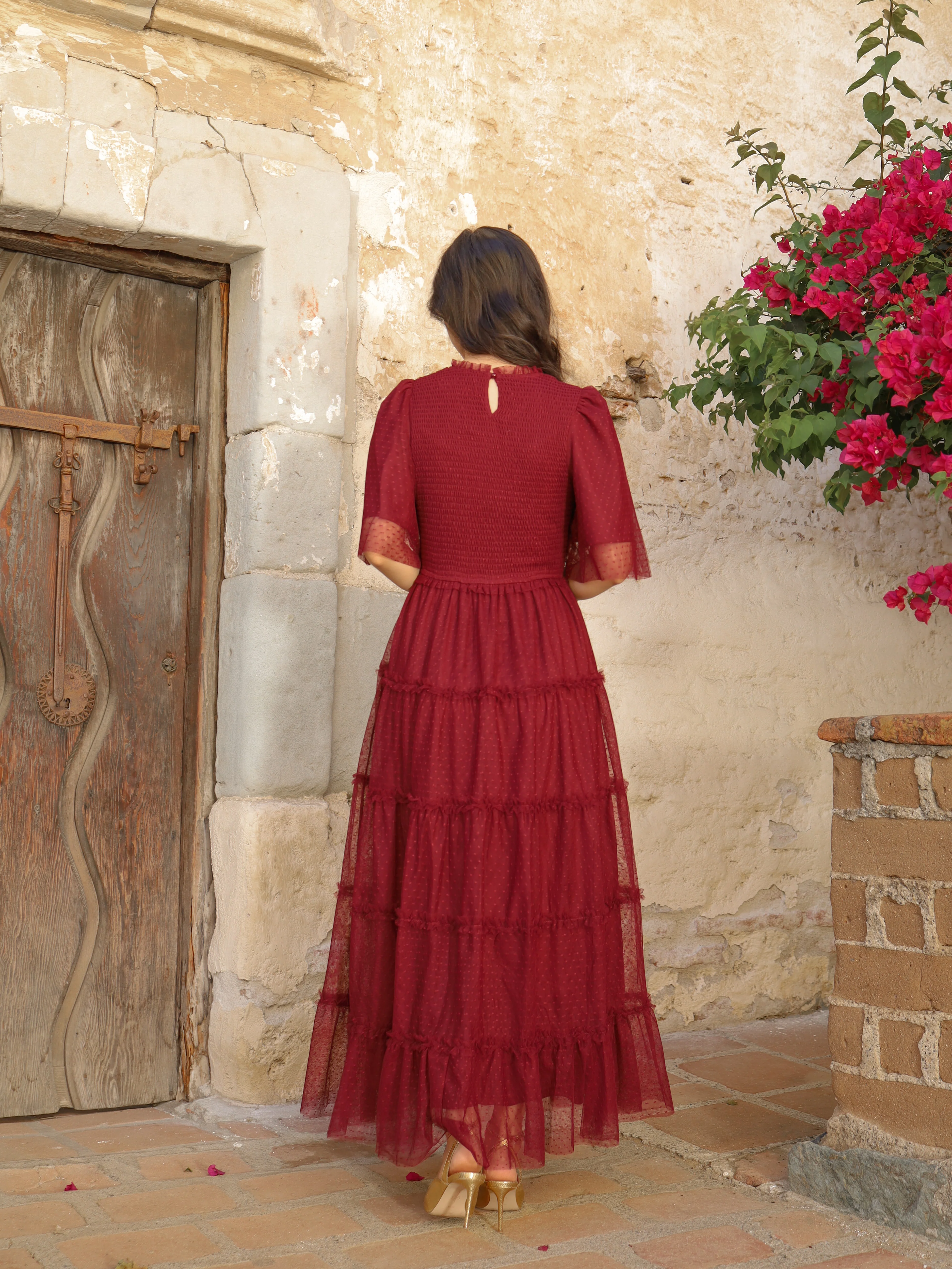 Vintage Romance Dress - Garnet - Image 5