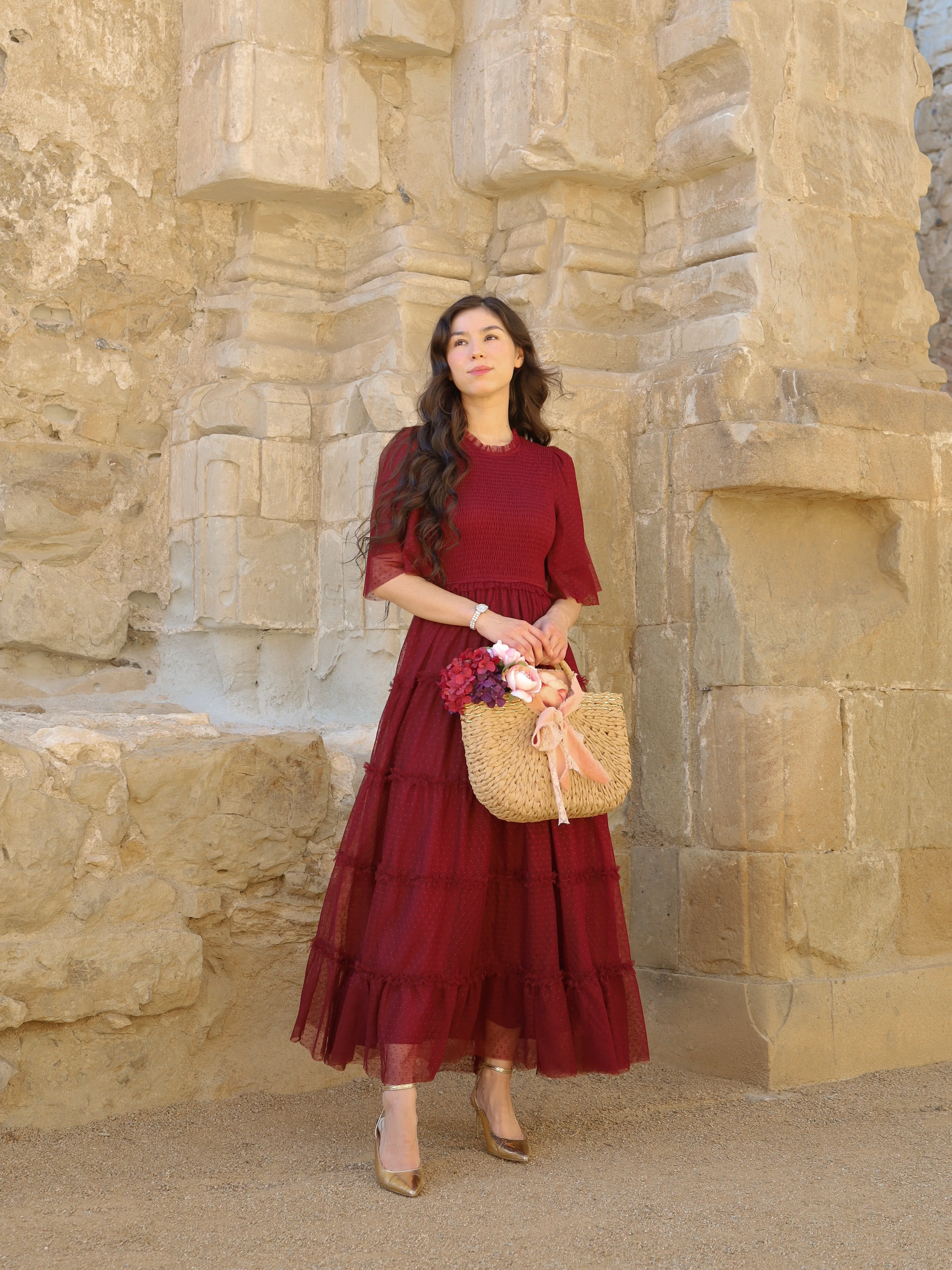 Vintage Romance Dress - Garnet - Image 6