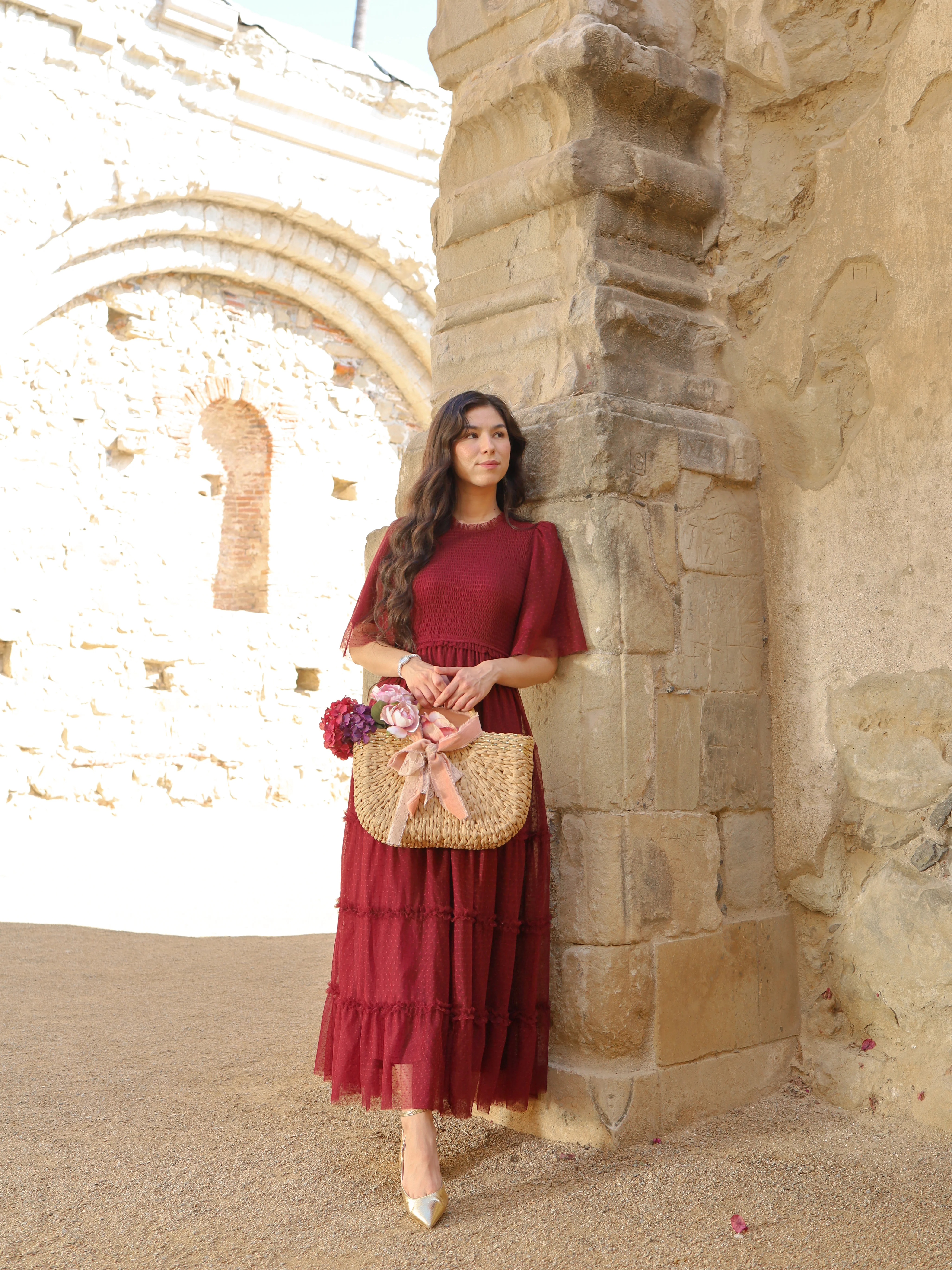 Vintage Romance Dress - Garnet - Image 7